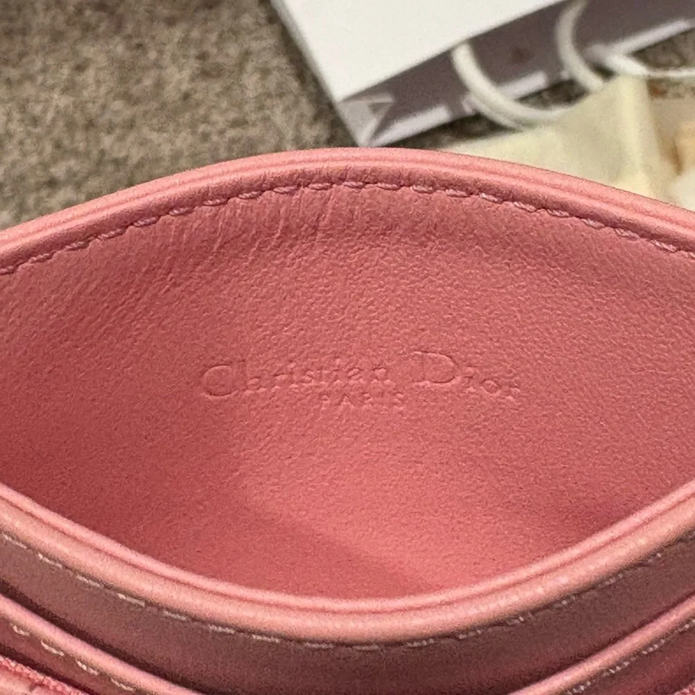 Dior Blush Pink Quilted Card Holder